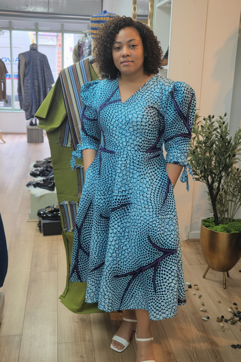 Blue elegant ankara gown
