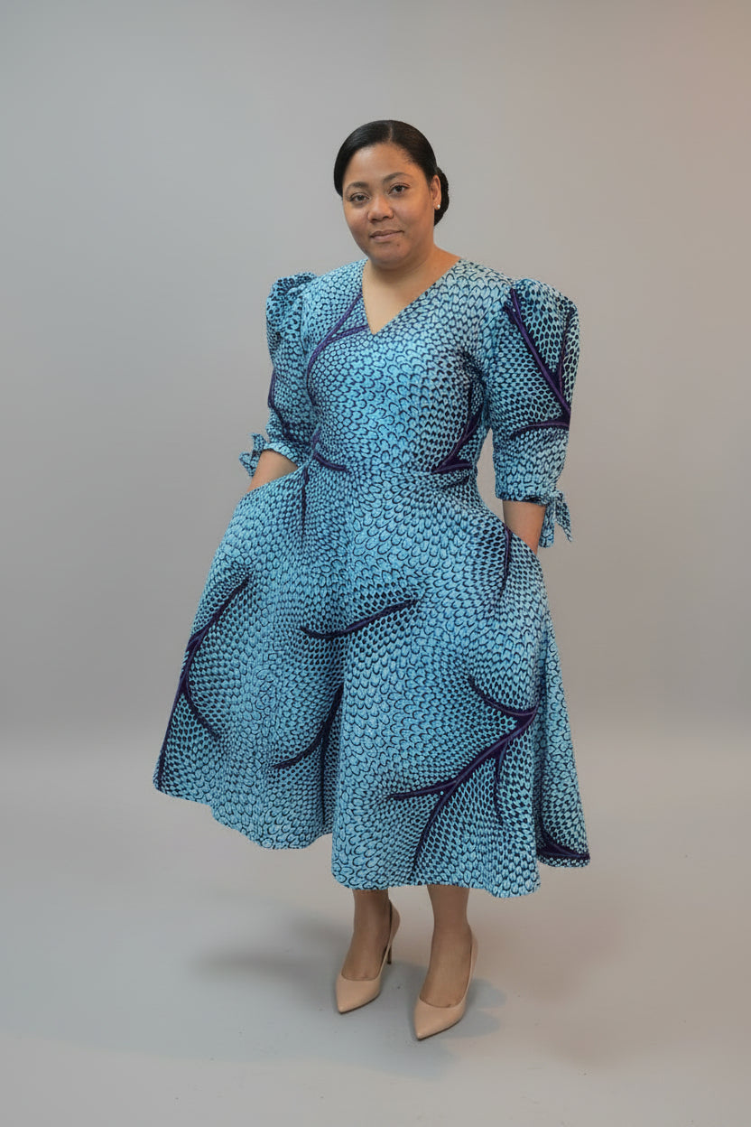 Blue elegant ankara gown