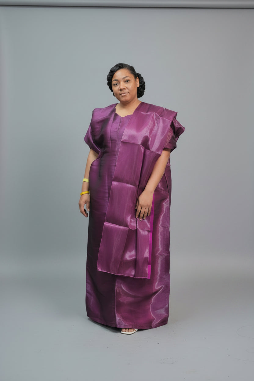 Silk elegant hooboo with scalf