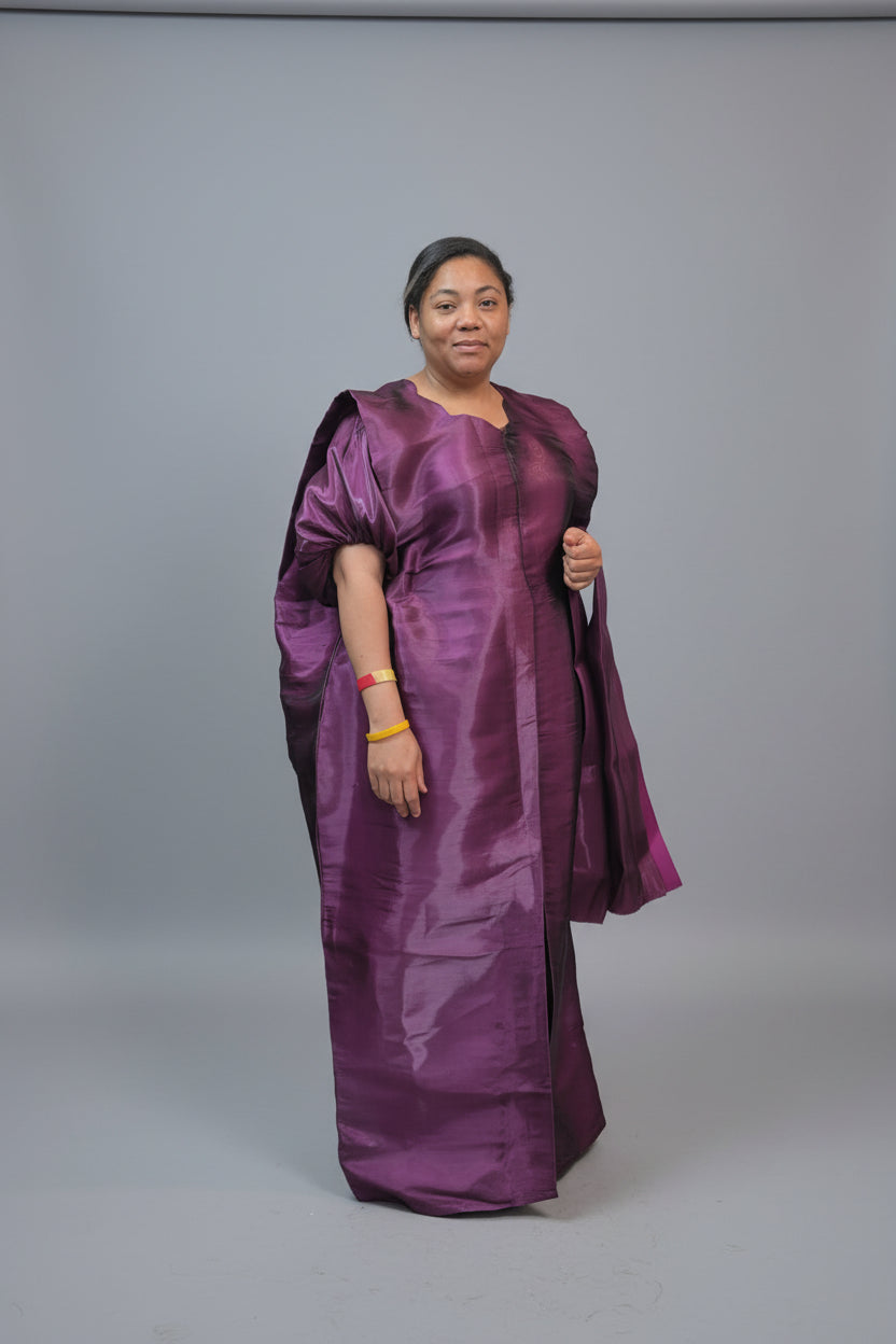 Silk elegant hooboo with scalf