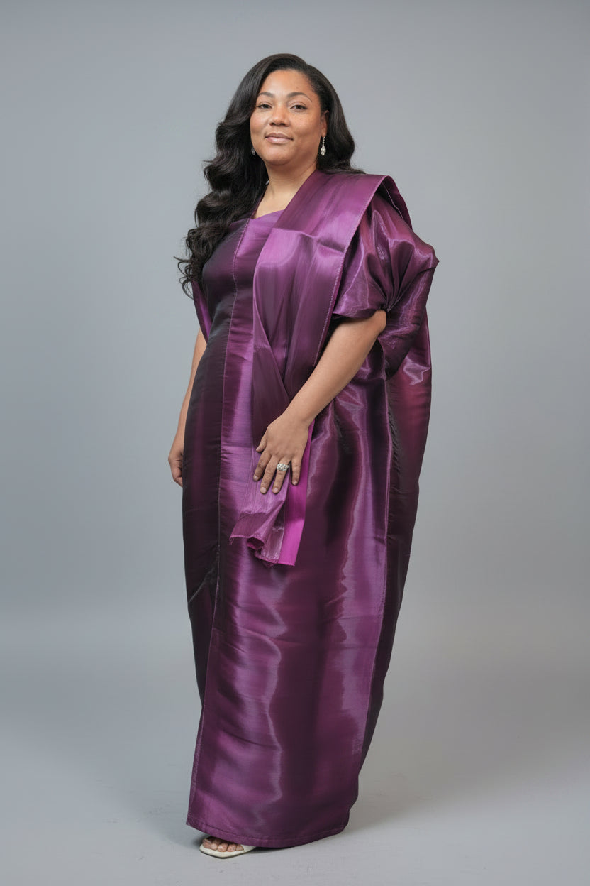 Silk elegant hooboo with scalf