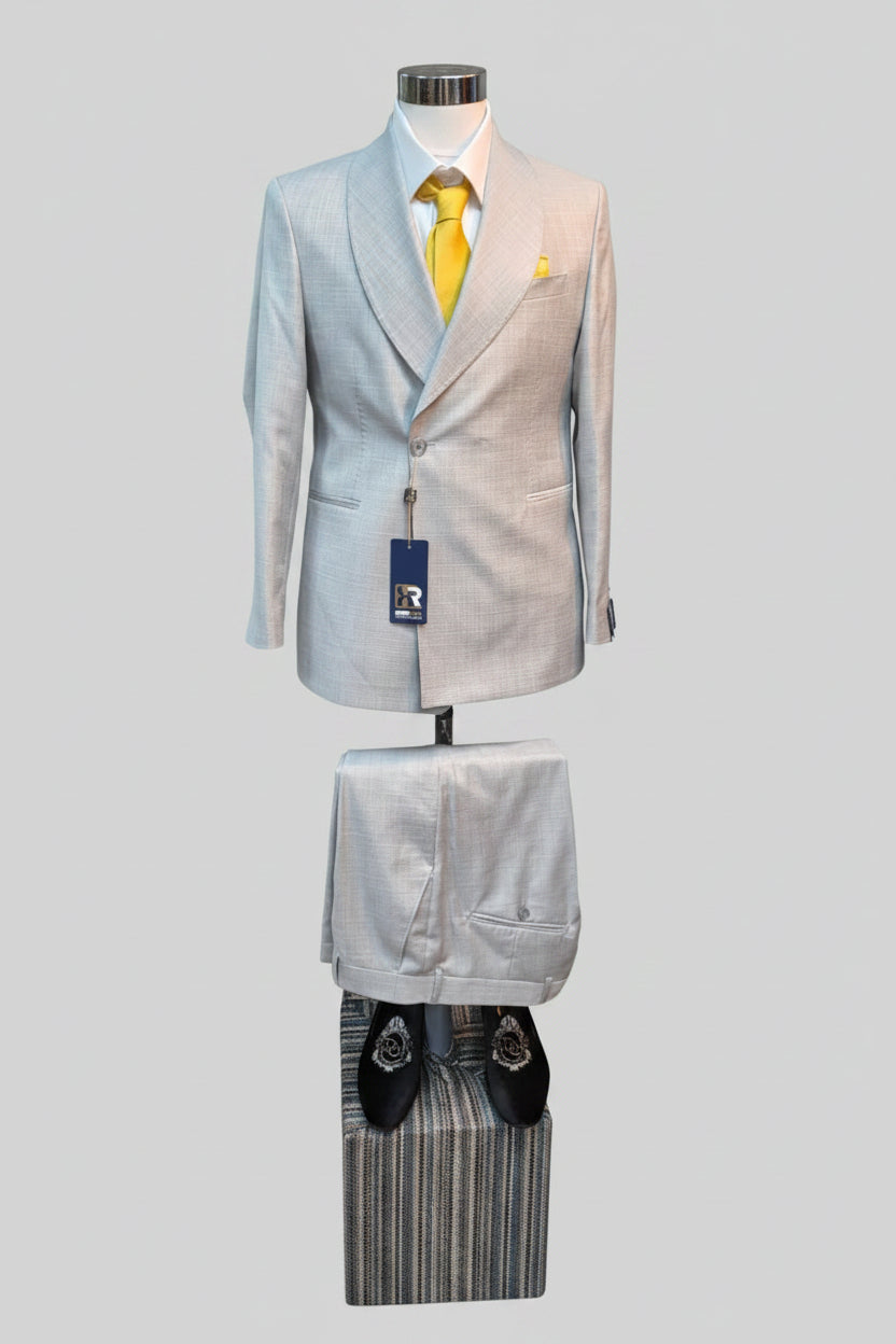 Light Grey Double-Breasted Suit