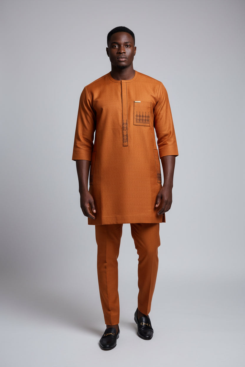 Two piece knit men dress
