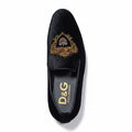 D&G black loafers with gold emblem