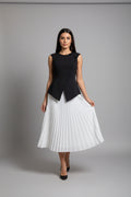 Black and white gown