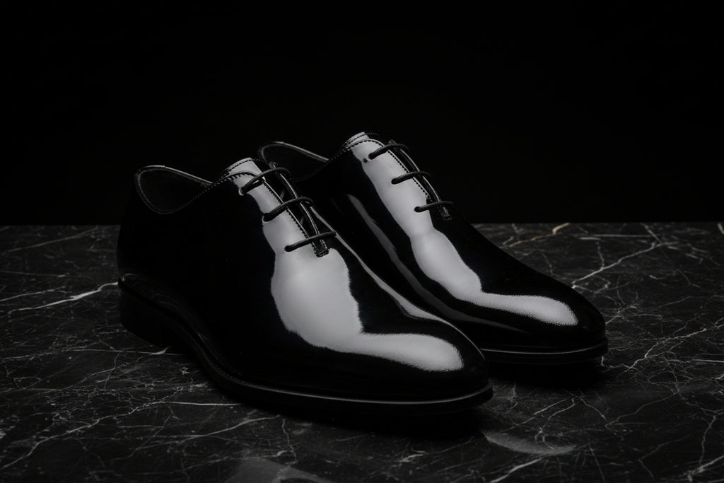 Pair of black shiny shoes 