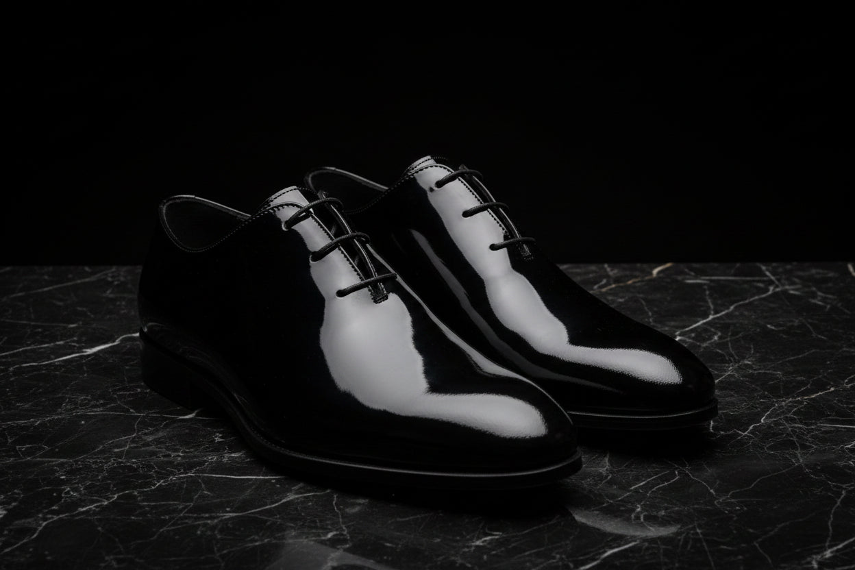 Pair of black shiny shoes 