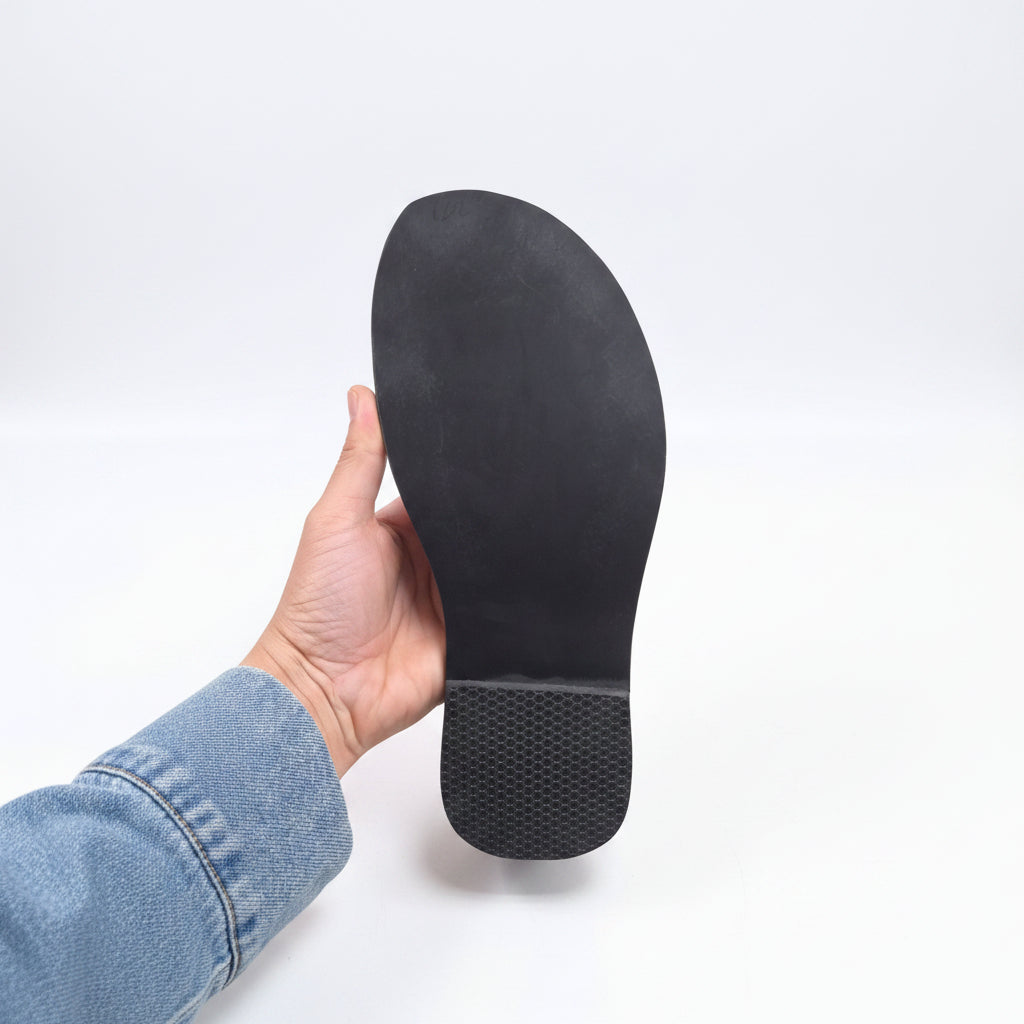 Close-up of a black shoe 
