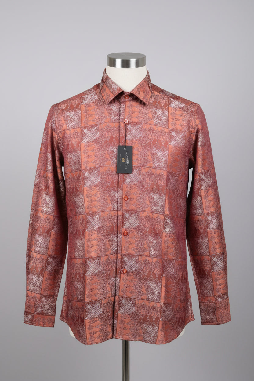 Folded red patterned shirt 