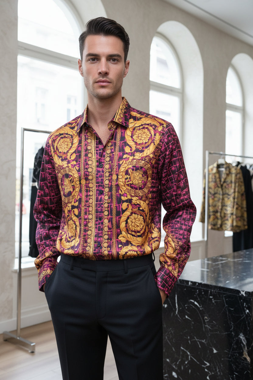 Versace pink designer shirt