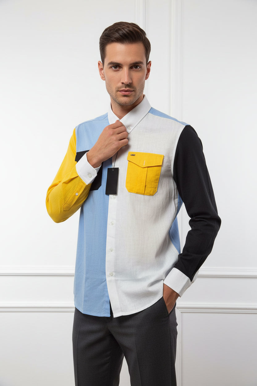 Linen two pockets shirt