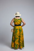 Sleeveless maxi tie-dye gown
