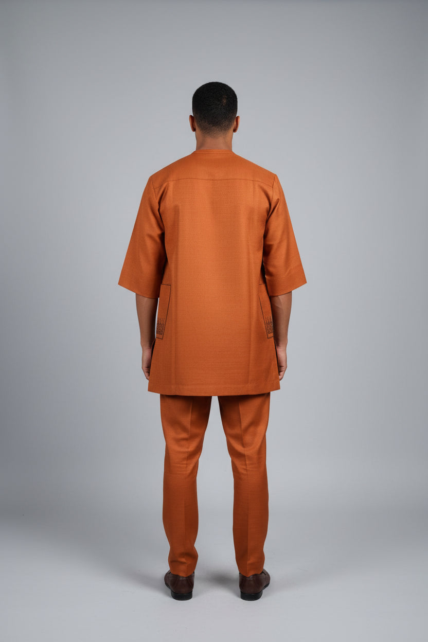 Two piece knit men dress