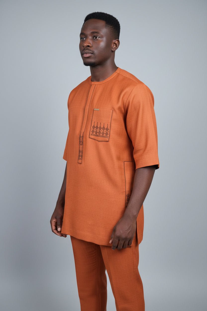 Two piece knit men dress