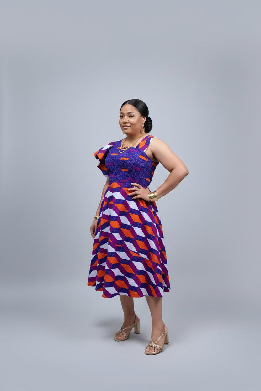 Fit and flare ankara gown