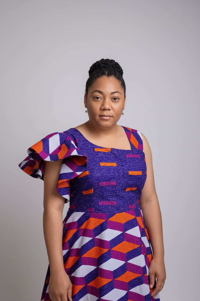 Fit and flare ankara gown