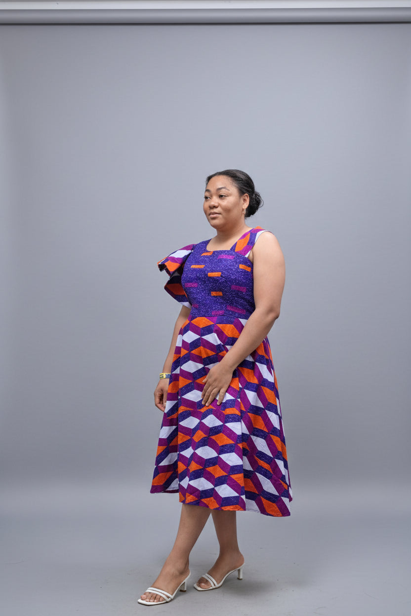 Fit and flare ankara gown