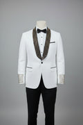 Gold Stud Ceremonial Suit – White