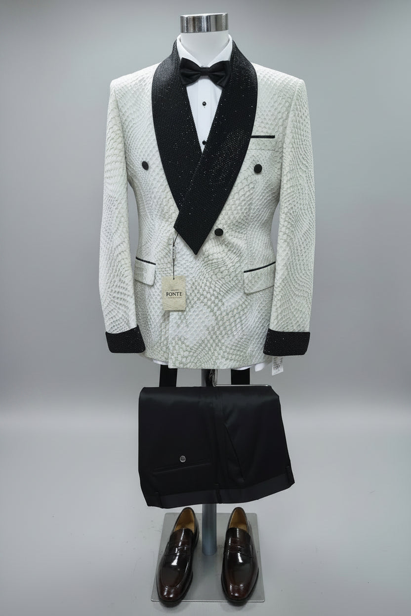 Ivory Jacquard Ceremonial Suit – Size 44