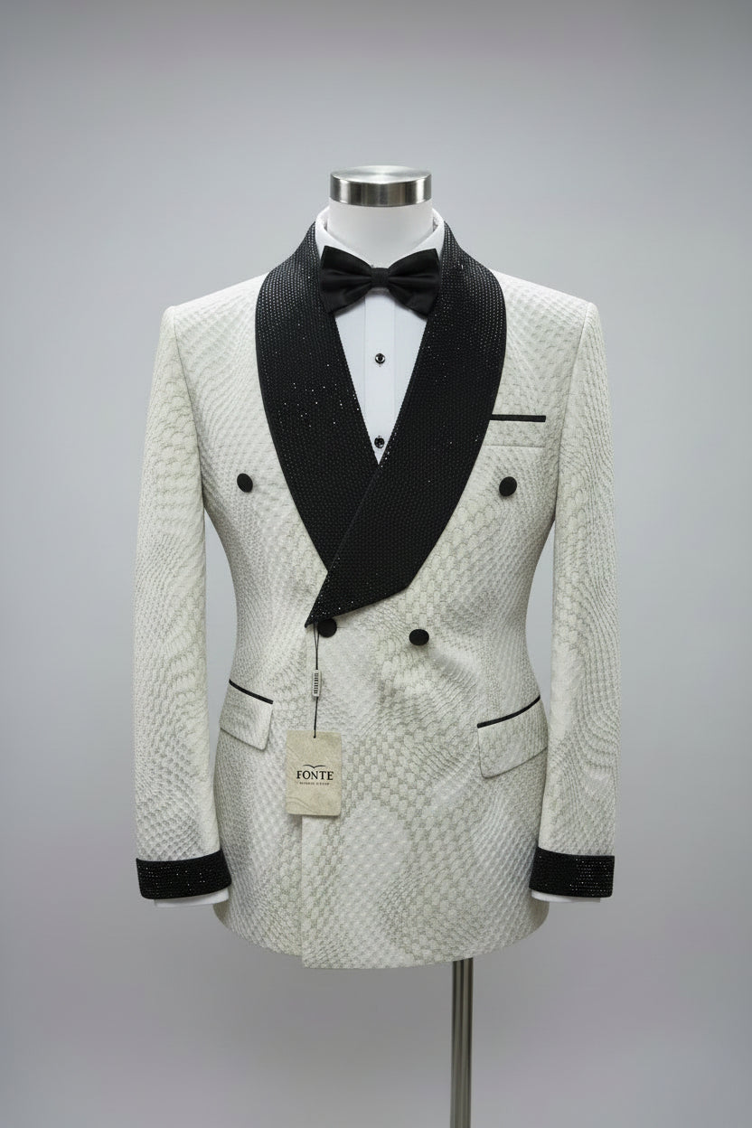 Ivory Jacquard Ceremonial Suit – Size 44