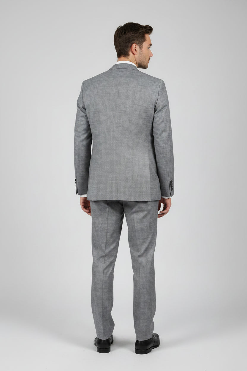 Light Grey Double-Breasted Suit