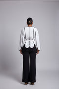 Monochrome Scallop Peplum Top