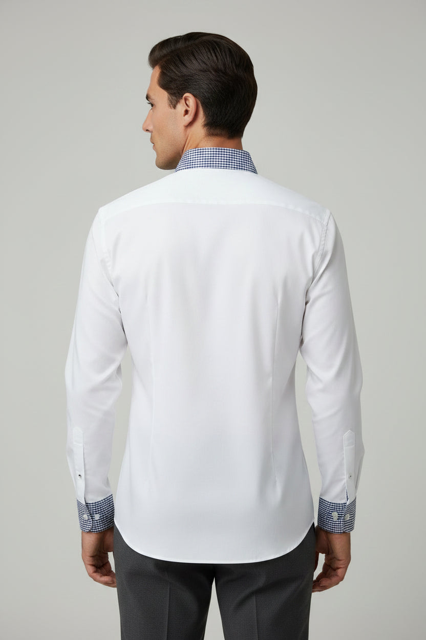 Alberto Roma Non-Iron Contrast Collar Shirt