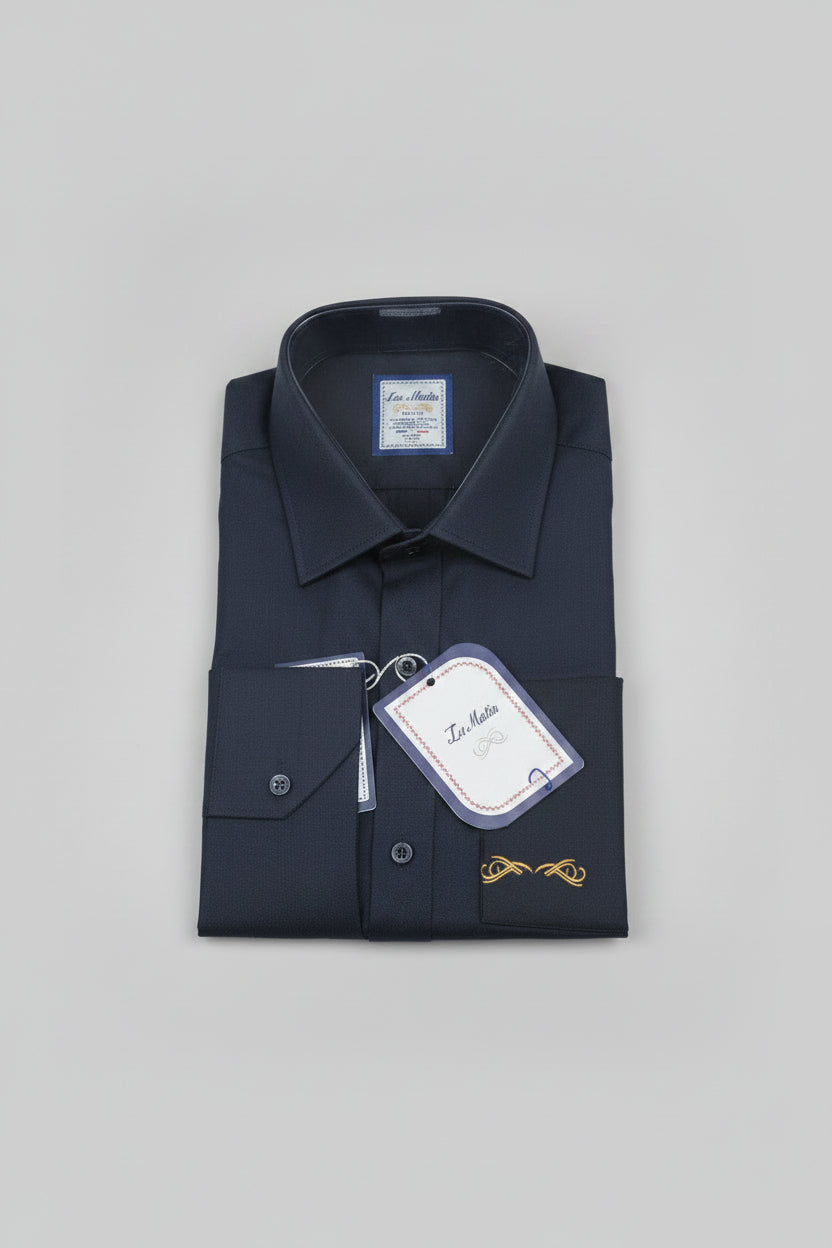 Navy Slim-Fit Dress Shirt