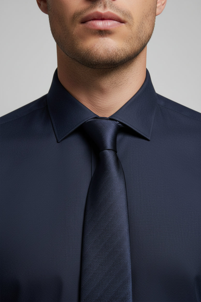 Navy Slim-Fit Dress Shirt