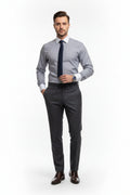 Men's Grey Contrast Collar Dress Shirt