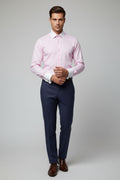 Pink Contrast Collar Dress Shirt