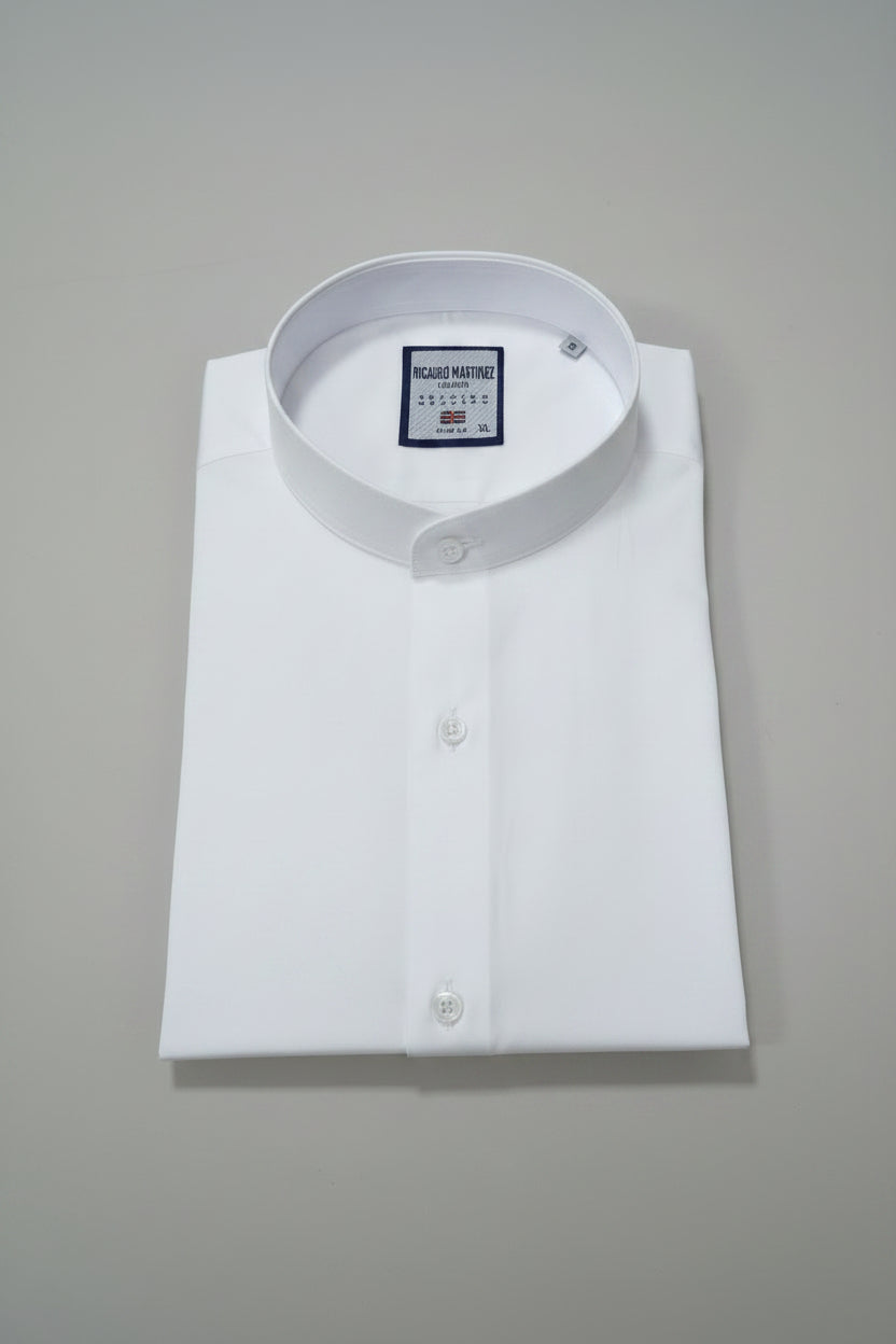 Ricardo Martinez White Mandarin Collar Dress Shirt – Premium Menswear