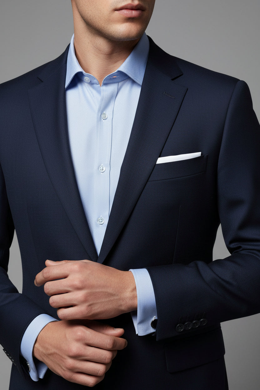 Little Martin Blue French Cuff Dress Shirt – Premium Formal Menswear