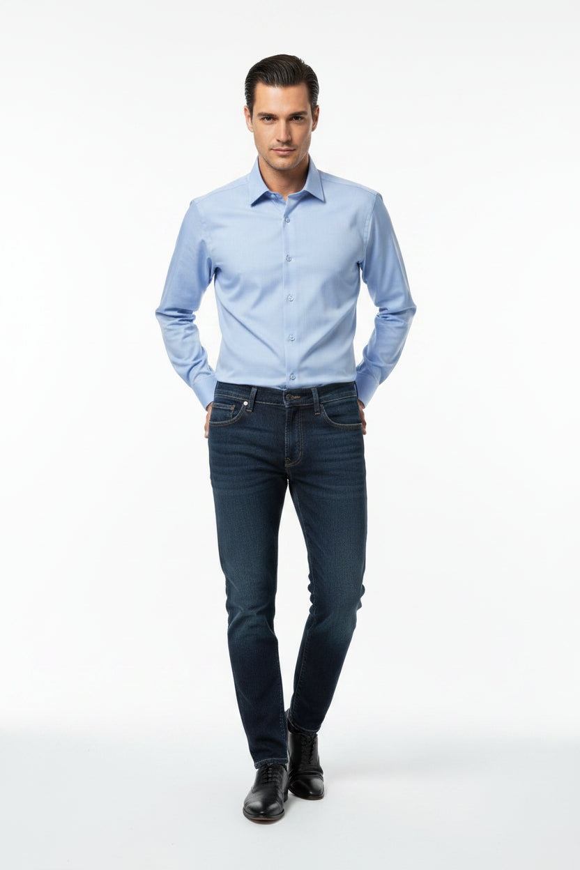 Little Martin Blue French Cuff Dress Shirt – Premium Formal Menswear
