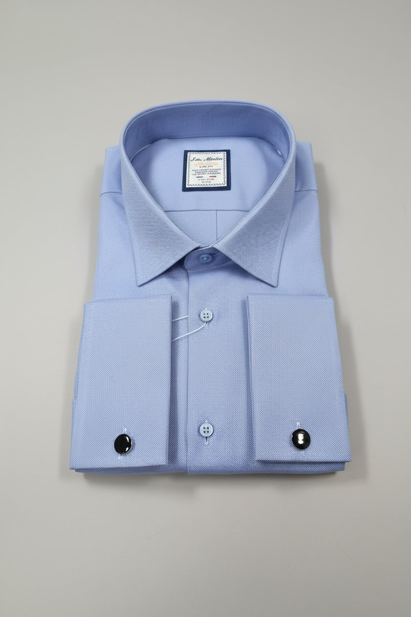 Little Martin Blue French Cuff Dress Shirt – Premium Formal Menswear