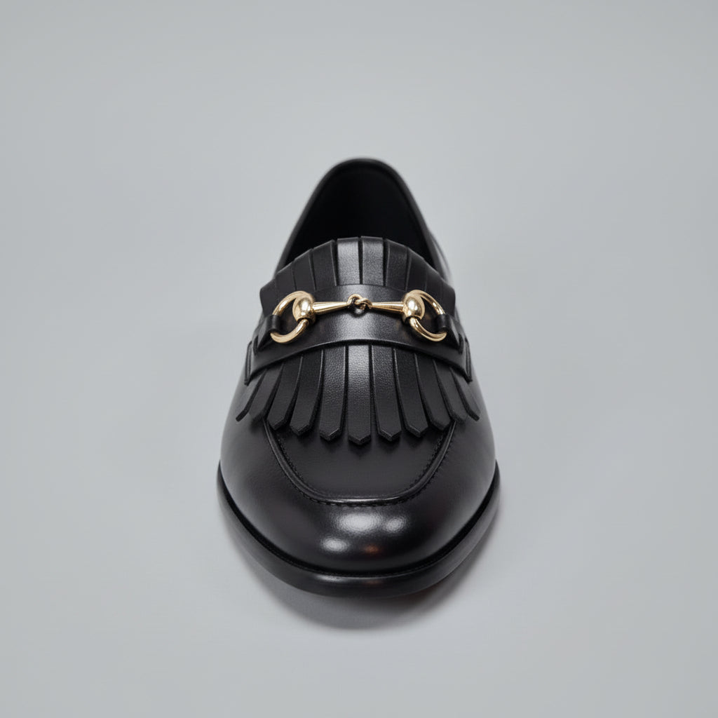 Black Horsebit Tassel Loafers