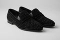 Black Embellished Slip-On Loafers
