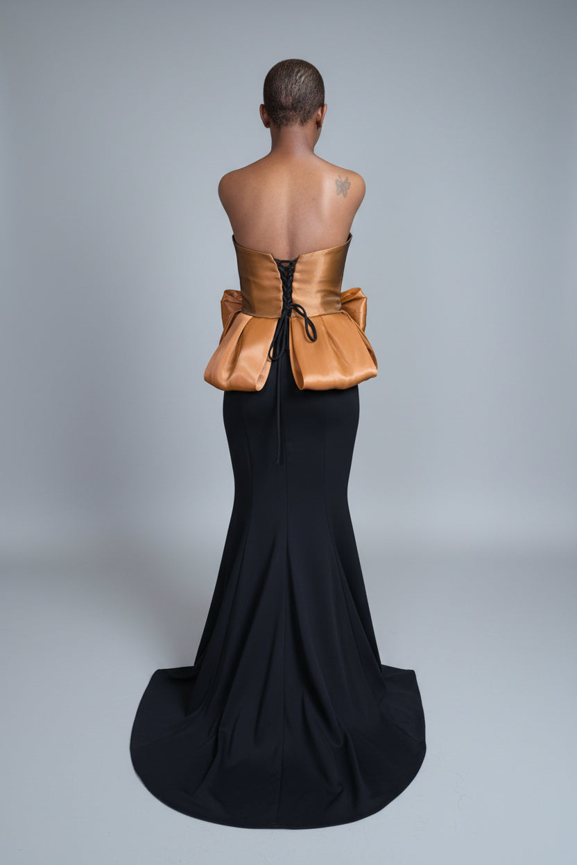 Gold Sculptural Mermaid Gown