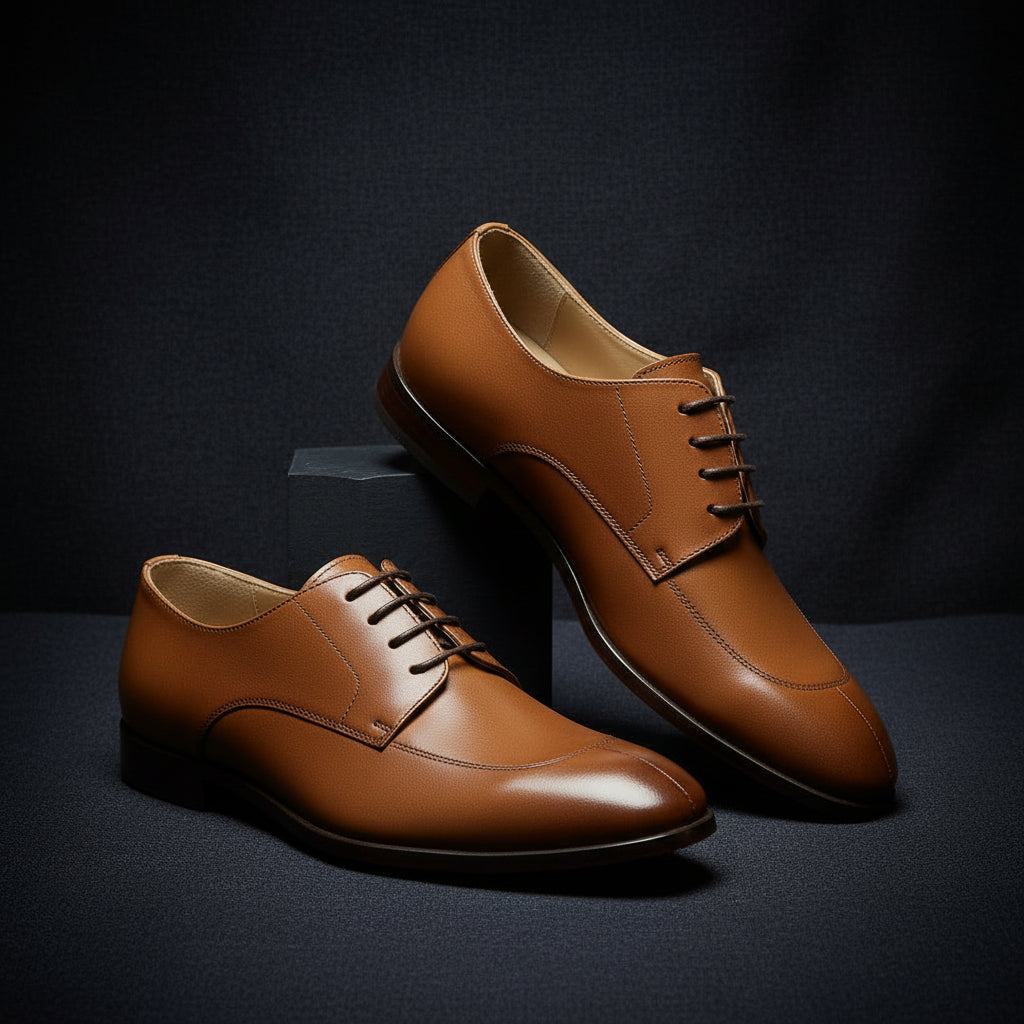 Brown leather shoe