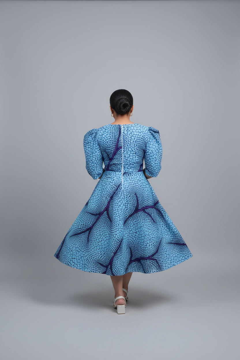 Blue elegant ankara gown