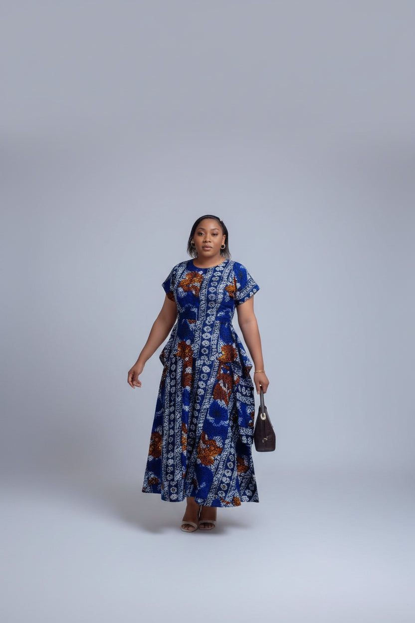 Ankara print maxi two piece dress
